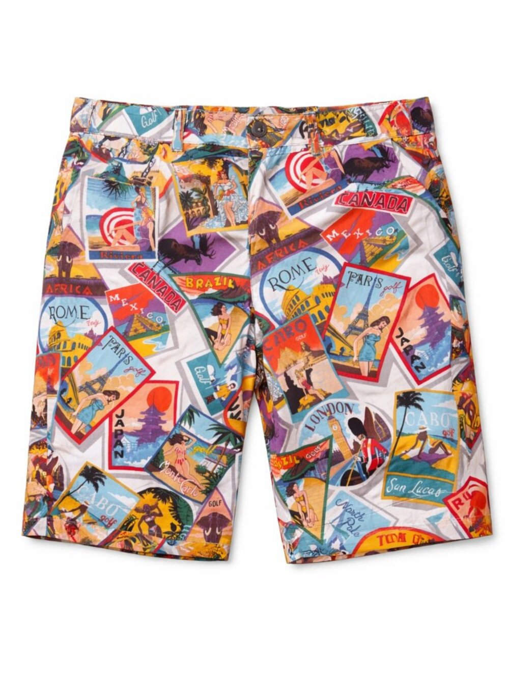 World Travel Stamp Print Board Shorts Size 32